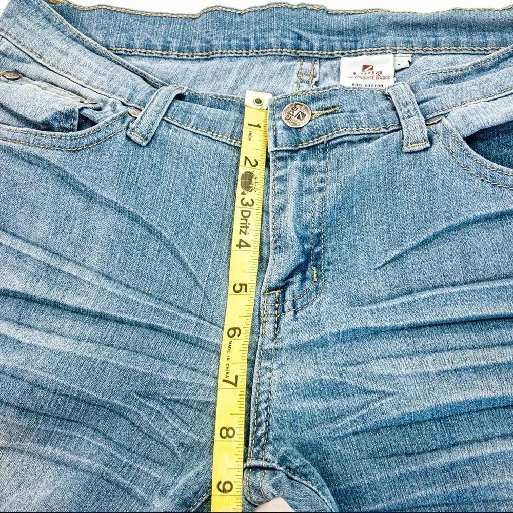 Lada Creased Blue Wash Jeans Sz 7 - Picture 7 of 10
